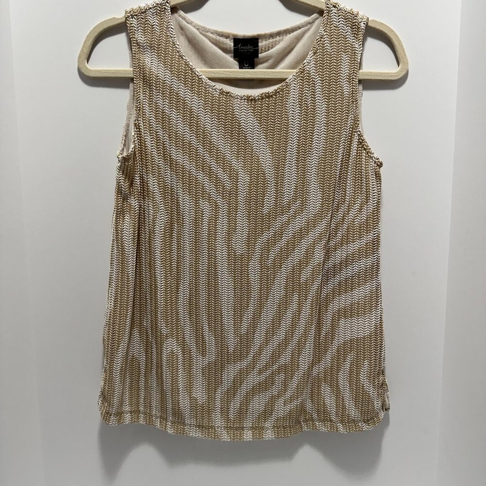 TRAVELERS COLLECTION BY CHICO Animal Print Round Neck Pullover with Lining Top
